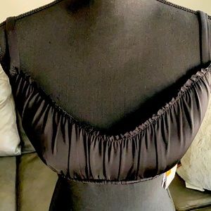 Black bikini top by Becca. NWT. SZ: DD Adjustable